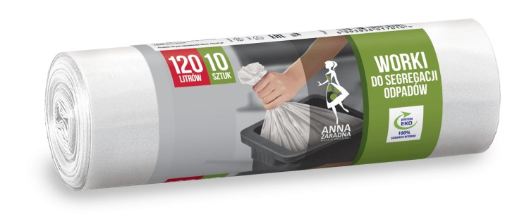 Worki ŁAZIENKOWE 120L 10 szt BIAŁE Anna Zaradna