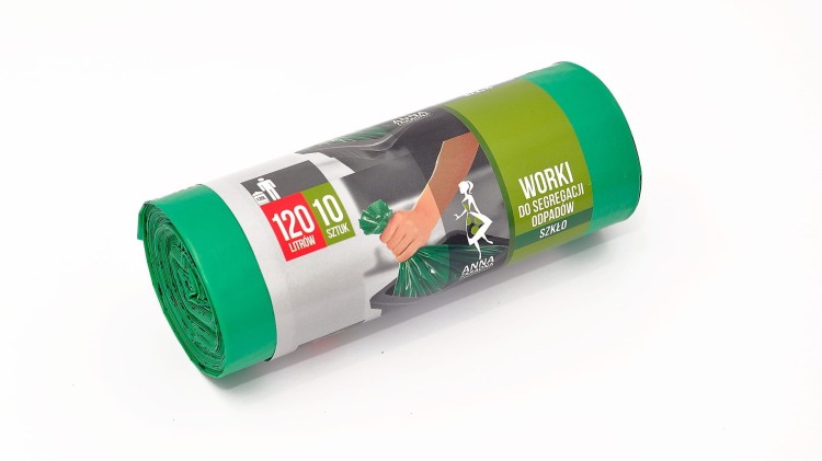 Worki SZKŁO 120L 10 szt ZIELONE Anna Zaradna