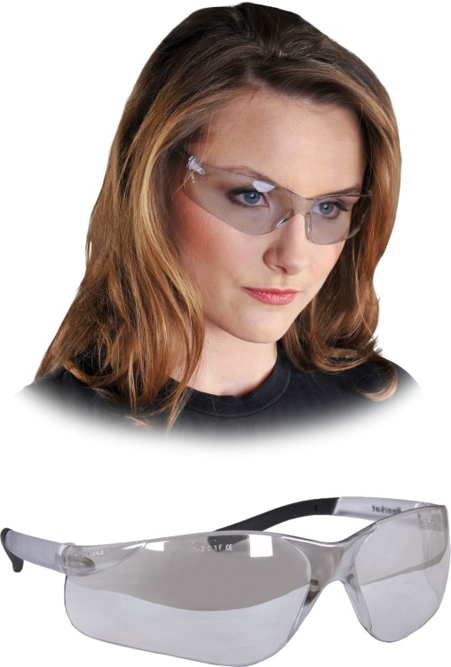 Okulary Ochronne Przeciwodpryskowe w linii BEARKAT lustrzano transparentno-czarne